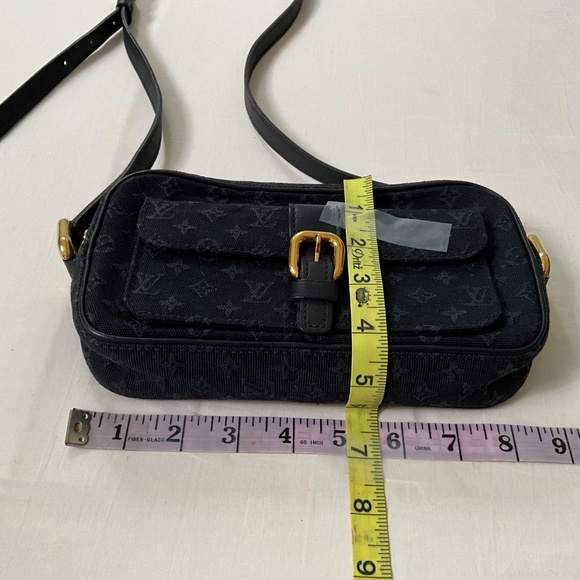 LOUIS VUITTON Vintage Juliette Mini Lin Monogram Canvas Crossbody Navy Blue - Picture 12 of 14
